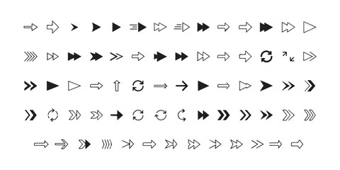 Arrow Vector Icon Set: Modern Direction Pointers for Web and UI Design