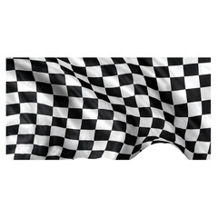 Obraz premium Wide Chequered Racing Flag Waving Across isolated on a transparent background
