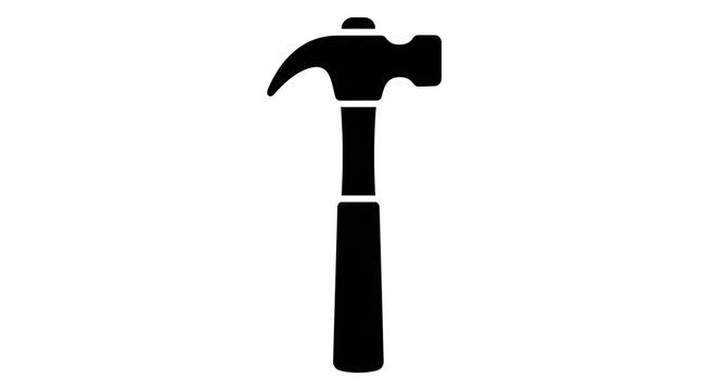 Black silhouette of a hammer tool.