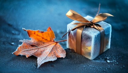 Leaf On The Ground Frozen Gift Vertical