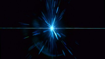 Fototapeta premium Real Lens Flare Reflections for Overlay or Transition Isolated on Black