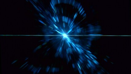 Fototapeta premium Real Lens Flare Reflections for Overlay or Transition Isolated on Black