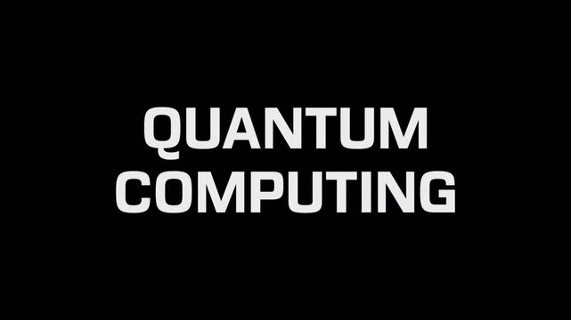 quantum computing style text animation with RGB colors glitch