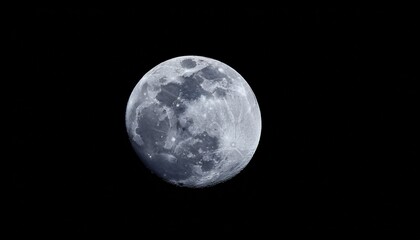 Obraz premium Full Moon In A Dark Night Sky Against A Solid Black Background With No Visible Stars Or Clouds On White Background Cut Out