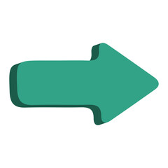 3D Right Direction Arrow Navigation Icon Green transparent background