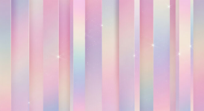 パステルカラーの縦ストライプときらめきの幻想的背景

