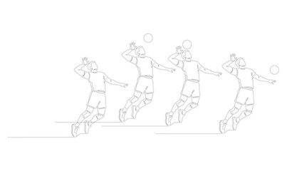 Fototapeta premium Smash style in volleyball with an Line Continues_26