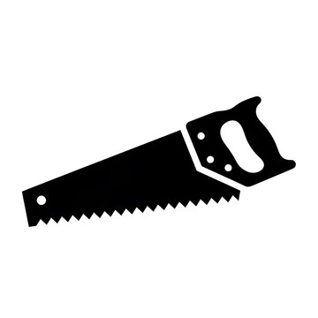 Black silhouette of a handsaw tool.