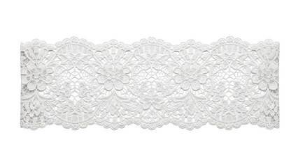 Delicate white lace trim isolated on transparent background © Neil