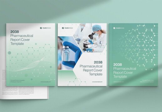 Brochure Cover Template for Medical Research, Science Lab & Pharmaceutical Report & Case Study Pages