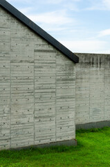 Texture of Raw Concrete Wall Corner in Modern Architecture