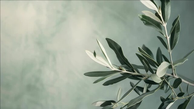 Bright green, healthy olives on a tree branch with sunlight filter effect.