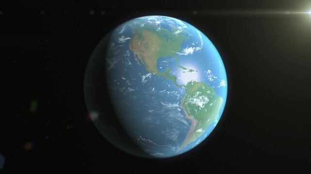 Location and map of Bermuda on the surface of the earth at day.