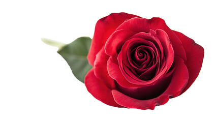 Naklejka premium Red rose close up detailed petals transparent background