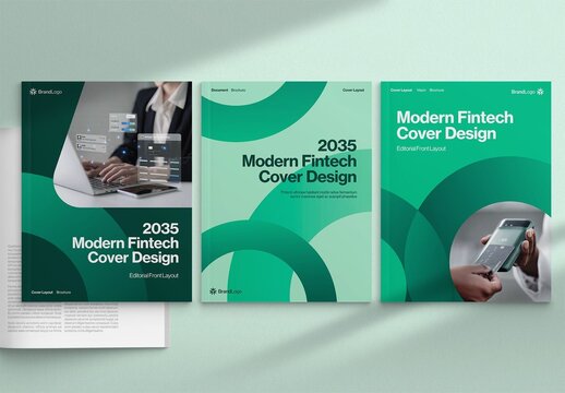 Creative Brochure Cover Template for Modern Corporate Annual Report & Company Profile Front Pages