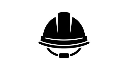 Fototapeta premium Black silhouette of a hard hat.