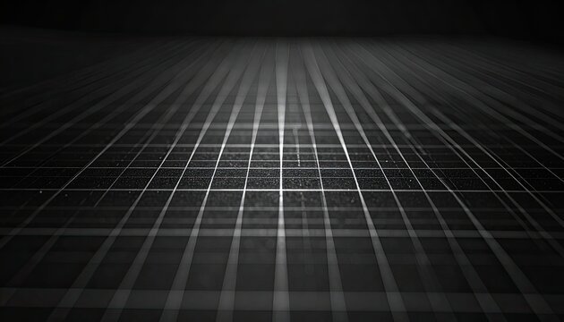 Abstract dark background featuring a futuristic glowing grid pattern receding into the distance.
