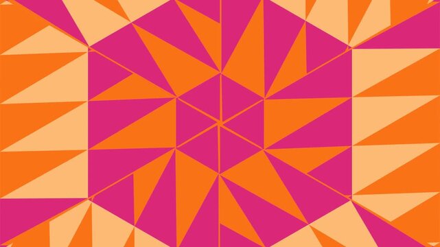 Vibrant Pink and Orange Geometric Triangle Pattern Background