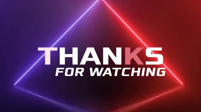THANKS FOR WATCHING WITH NEON BACKGROUND 