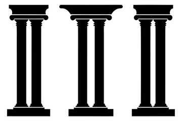 Obraz premium Antique Pillar Silhouettes for Architectural Design