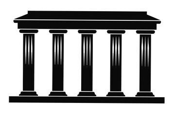 Obraz premium Black Vector Silhouette of Ancient Greek Column