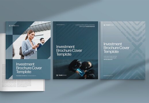 Brochure Cover Template in Modern Corporate Style for Annual Report & Company Profile Front Pages