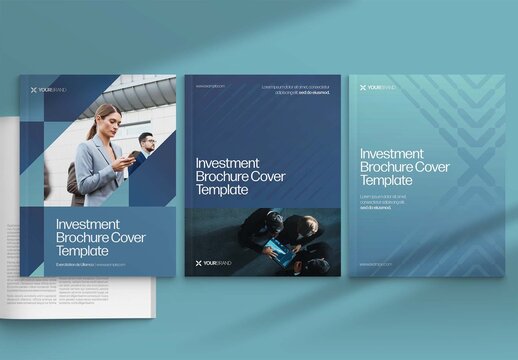 Brochure Cover Template in Modern Corporate Style for Annual Report & Company Profile Front Pages