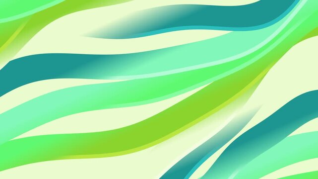 Abstract Gradient Wavy Lines Background in Green and Teal Tones