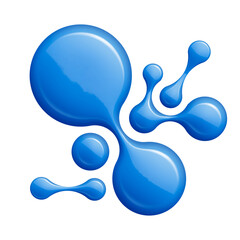 rounded blue shapes, 3d rendering on white background