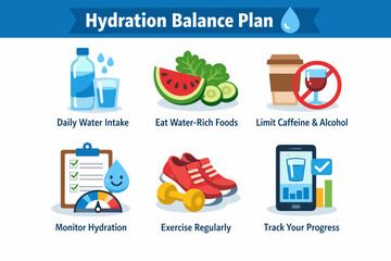 Hydration balance plan: tips for daily water intake and healthy lifestyle choices