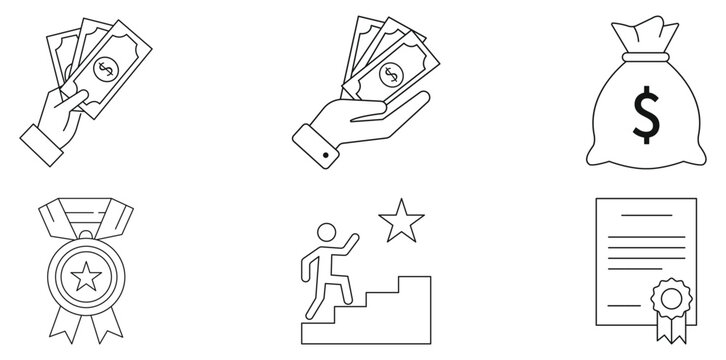 Financial Symbols: A collection of meticulously drawn financial symbols and imagery that capture the essence of wealth and success.