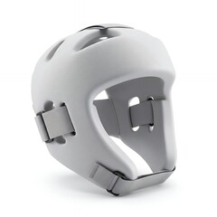 Fototapeta premium White Breathable Padded Safety Helmet with Buckle Strap for Pediatric and Medical Use, Soft Impact Resistant Head Guard for Seizure Protection