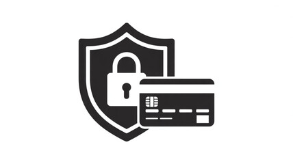 Fototapeta premium A clean and modern vector illustration of a credit card designed with a flat, minimalist style. The illustration features smooth lines, balanced proportions,