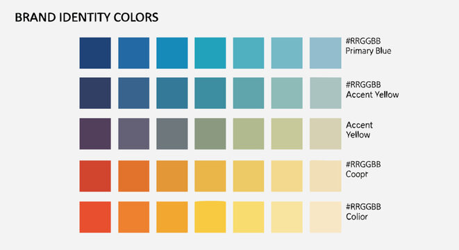 Brand Identity Color Palette Swatches with Hex Codes