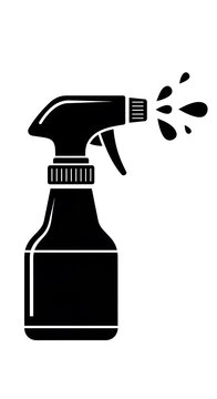 Black spray bottle icon on white.