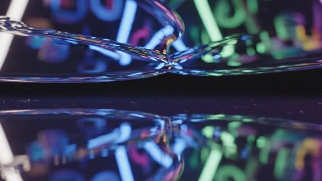 Macro Shot of Reflective Surfaces Creating Double Images and Confusing Perspective