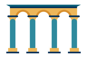 Fototapeta premium Historic Colonnade with Stone Pillars and Arches