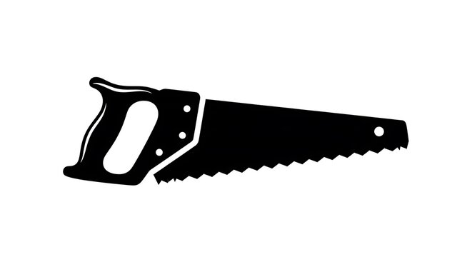 Black silhouette of a handsaw tool.