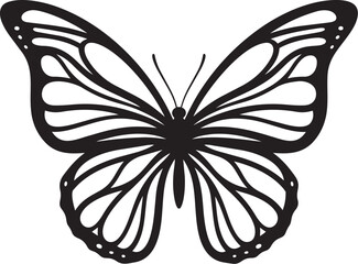 A delicate black and white illustration of a butterfly in flight © MD RASIB