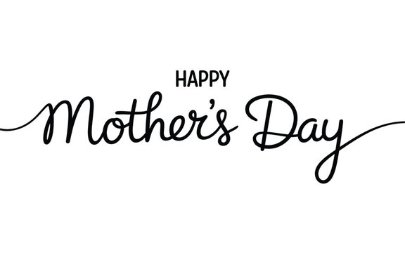 Elegant calligraphy displays the phrase happy mother s day in black ink