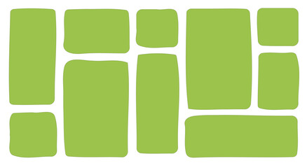 Sticker organic blob and colorful shapes make perfect frame designs. Irregular borders with watercolor effects add whimsy to any creative background layout. Vector