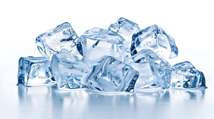 Obraz premium Crystal clear ice cubes with detailed frozen texture perfect for refreshment and cooling concepts