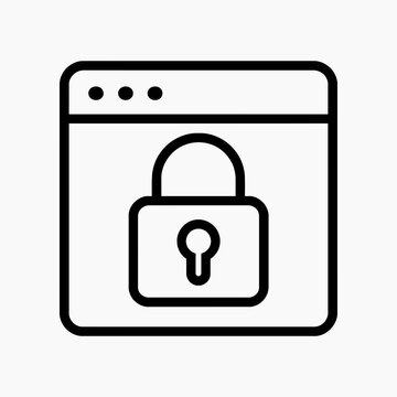 Secure website browser window with padlock icon for data protection and privacy