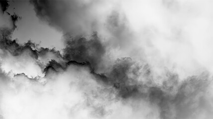 Fototapeta premium Cloud patterns mix in shades of grey against a transparent background for design use and artistic projects