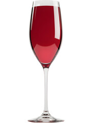 Red champagne in tall wine glass isolated. Alcohol drink concept for celebration branding and menu visuals.