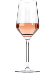 Ros&eacute; champagne in wine glass isolated. Elegant sparkling drink for celebration branding and menu design.