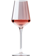 Ros&eacute; champagne in wine glass isolated. Elegant sparkling drink for celebration branding and menu design.