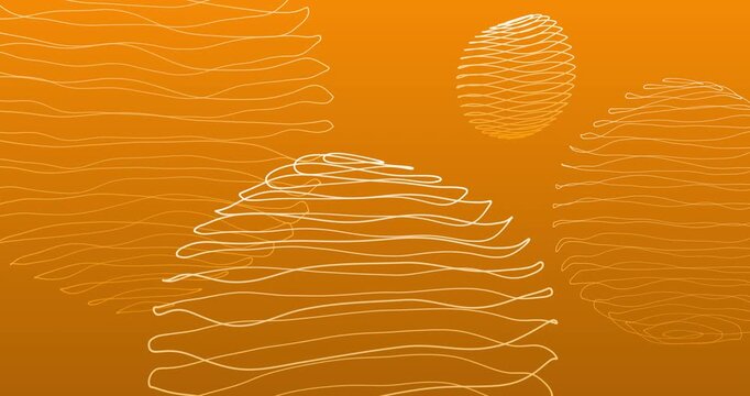 The abstract background comes to life due to spheres woven from light particles - they flow smoothly, forming a dynamic pattern. Movement creates an atmosphere of weightlessness and endless transforma
