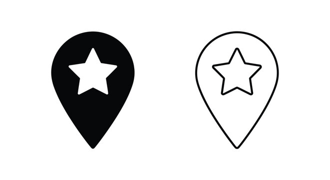 Two star location markers one filled and one outlined silhouette