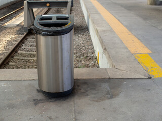 Modern Eco-Friendly Recycling Station at a Railway Platform